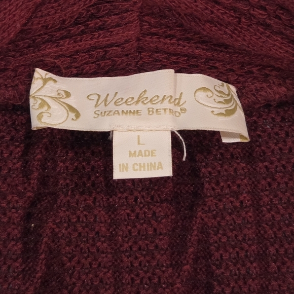 Weekend Women's Cardigan Sweater Thumbhole Open Long Cable Knit w/Pockets Size L - Picture 9 of 10